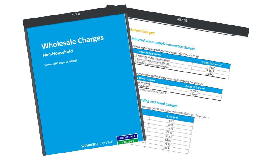 Wholesale water charges for non-household