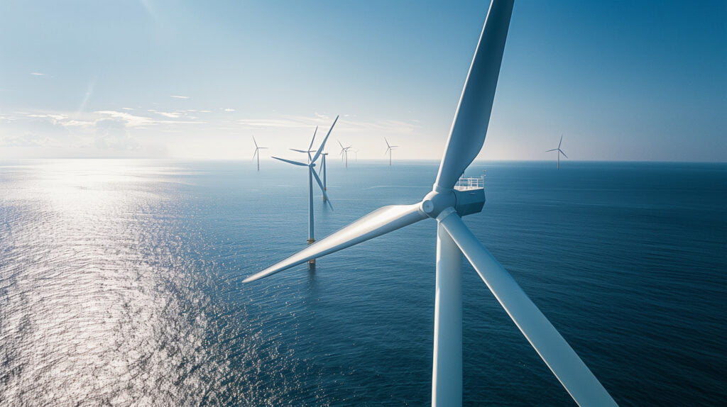 offshore wind turbines in the sea